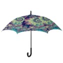 Violet Teal Sea Shells, Abstract Underwater Forest  Hook Handle Umbrella (Large) View3