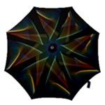 Abstract Rainbow Lily, Colorful Mystical Flower  Hook Handle Umbrella (Large)