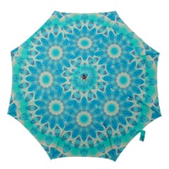 Blue Ice Goddess, Abstract Crystals Of Love Hook Handle Umbrella (large)