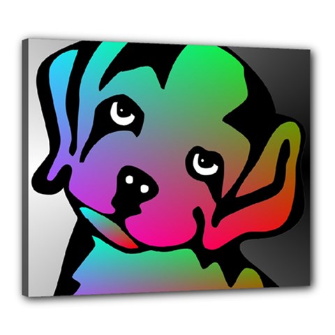 Dog Canvas 24  X 20  (framed) by Siebenhuehner