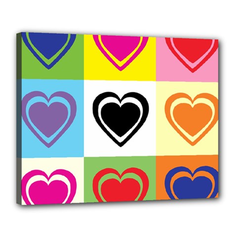 Hearts Canvas 20  X 16  (framed) by Siebenhuehner