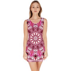 Twirling Pink, Abstract Candy Lace Jewels Mandala Bodycon Dress