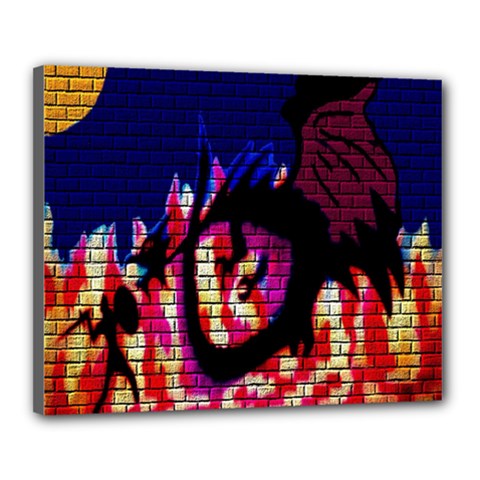 My Dragon Canvas 20  X 16  (framed)