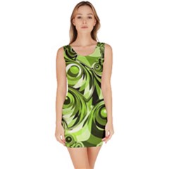 Groovy Green Swirls Bodycon Dress