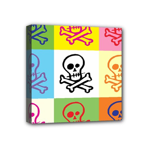 Skull Mini Canvas 4  X 4  (framed) by Siebenhuehner