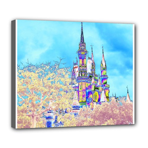 Castle For A Princess Deluxe Canvas 24  X 20  (framed) by rokinronda