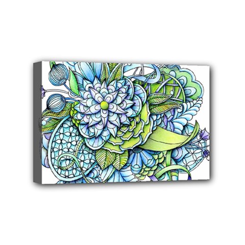 Peaceful Flower Garden Mini Canvas 6  X 4  (framed) by Zandiepants