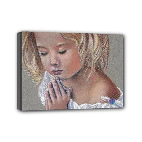 Prayinggirl Mini Canvas 7  X 5  (framed) by TonyaButcher