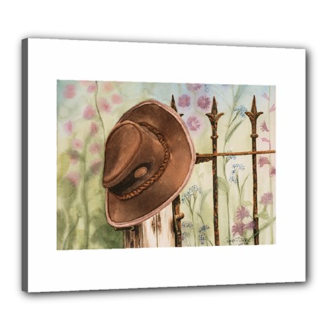 Hat On The Fence Canvas 24  X 20  (framed) by TonyaButcher