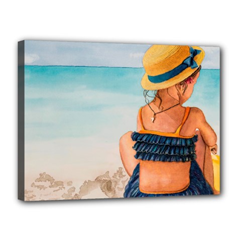A Day At The Beach Canvas 16  X 12  (framed) by TonyaButcher