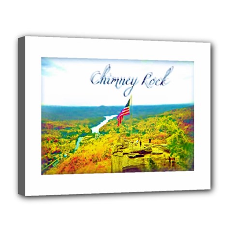 Chimney Rock Overlook Air Brushed Canvas 14  X 11  (framed) by Majesticmountain