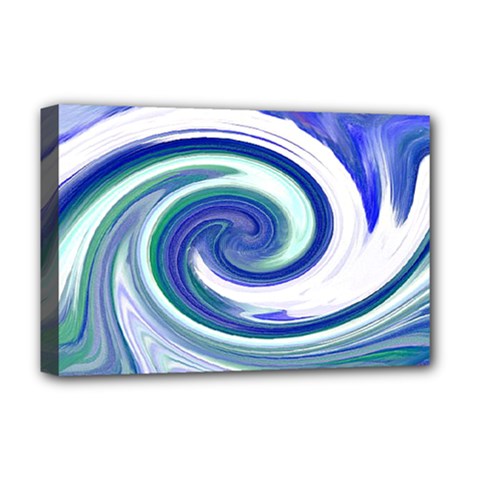 Abstract Waves Deluxe Canvas 18  X 12  (framed)