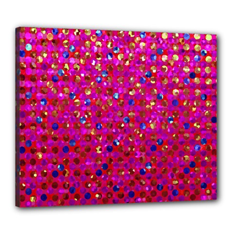 Polka Dot Sparkley Jewels 1 Canvas 24  X 20  (framed)
