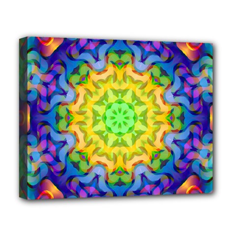 Psychedelic Abstract Deluxe Canvas 20  X 16  (framed) by Colorfulplayground