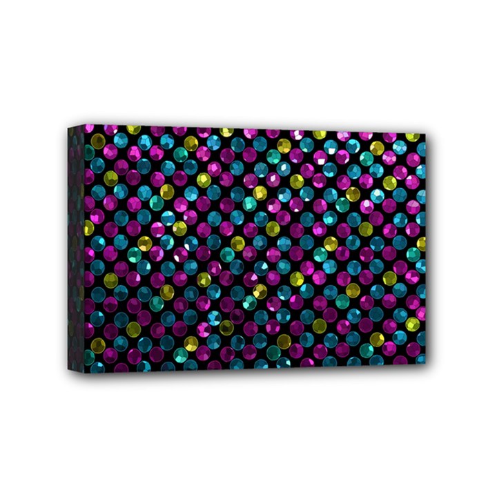 Polka Dot Sparkley Jewels 2 Mini Canvas 6  x 4  (Framed)