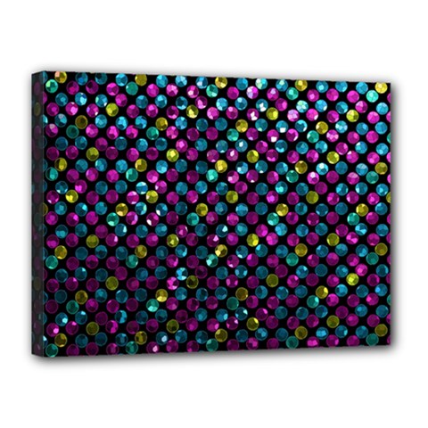 Polka Dot Sparkley Jewels 2 Canvas 16  X 12  (framed) by MedusArt