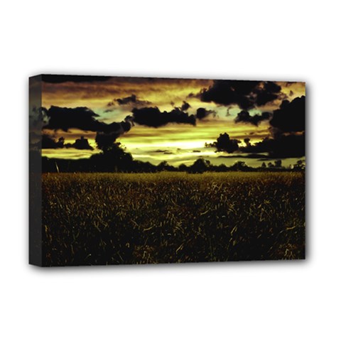 Dark Meadow Landscape  Deluxe Canvas 18  X 12  (framed) by dflcprints