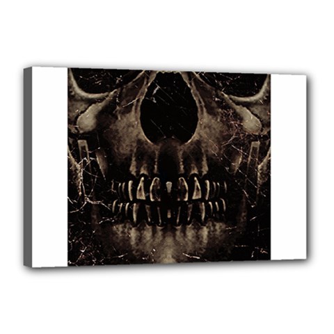 Skull Poster Background Canvas 18  X 12  (framed) by dflcprints