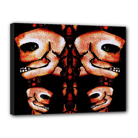 Skull Motif Ornament Canvas 16  X 12  (framed) by dflcprints