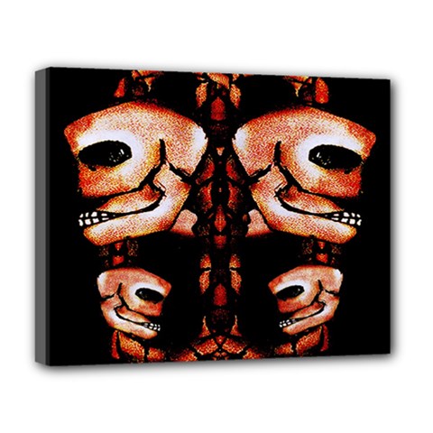 Skull Motif Ornament Deluxe Canvas 20  X 16  (framed) by dflcprints