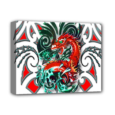 Tribal Dragon Deluxe Canvas 14  X 11  (framed) by TheWowFactor