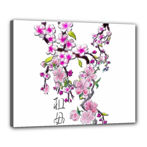 Cherry Bloom Spring Canvas 20  X 16  (framed)