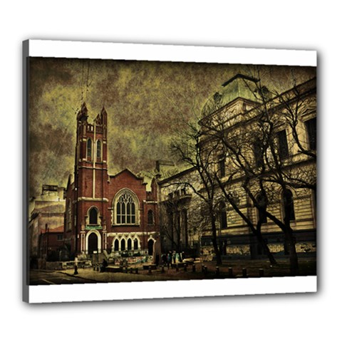 Dark Citiy Canvas 24  X 20  (framed) by dflcprints