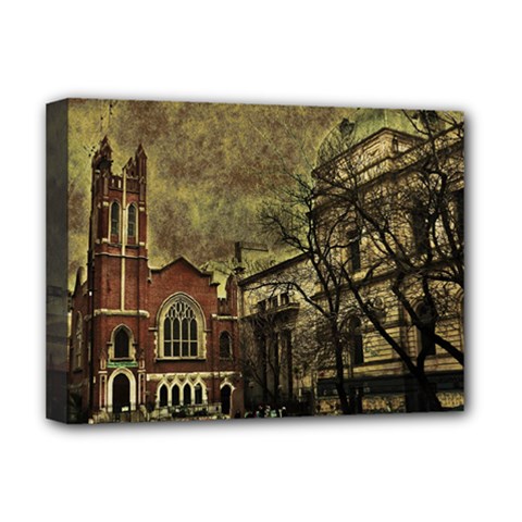 Dark Citiy Deluxe Canvas 16  X 12  (framed)  by dflcprints