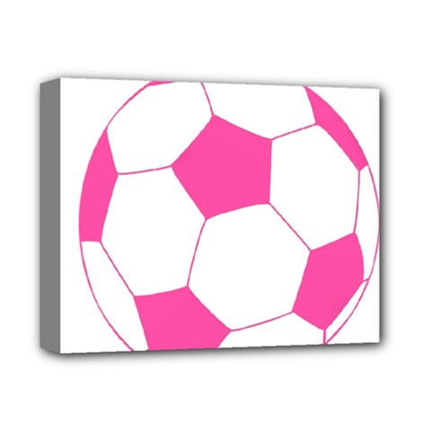 Soccer Ball Pink Deluxe Canvas 14  X 11  (framed)