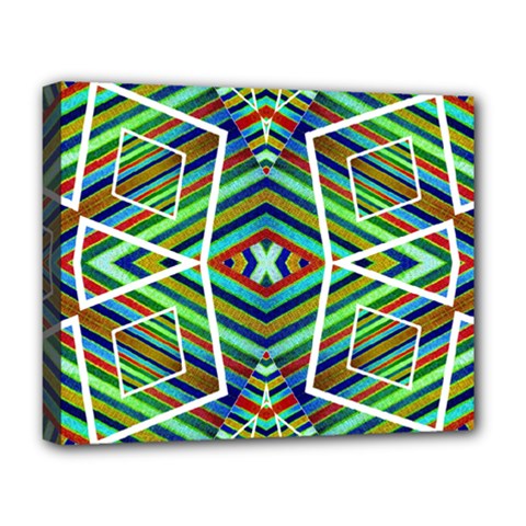 Colorful Geometric Abstract Pattern Deluxe Canvas 20  X 16  (framed) by dflcprints