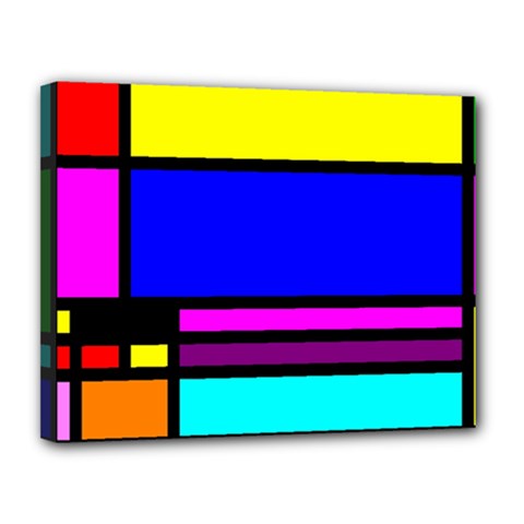 Mondrian Canvas 14  X 11  (framed) by Siebenhuehner