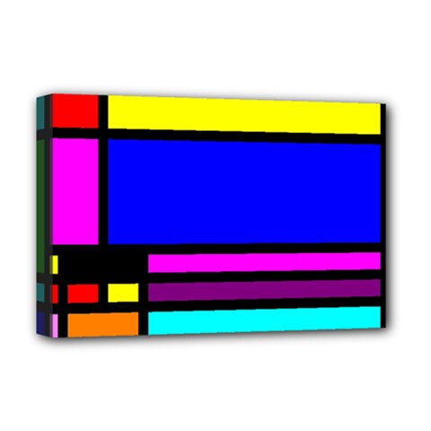 Mondrian Deluxe Canvas 18  X 12  (framed) by Siebenhuehner