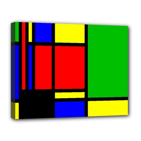 Mondrian Canvas 14  X 11  (framed) by Siebenhuehner