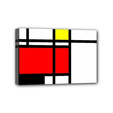 Mondrian Mini Canvas 6  X 4  (framed) by Siebenhuehner