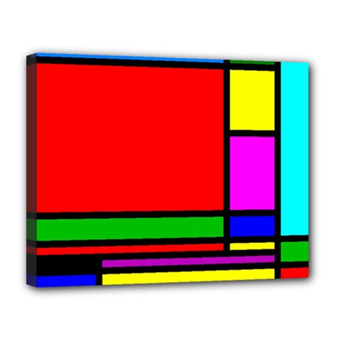 Mondrian Canvas 14  X 11  (framed) by Siebenhuehner