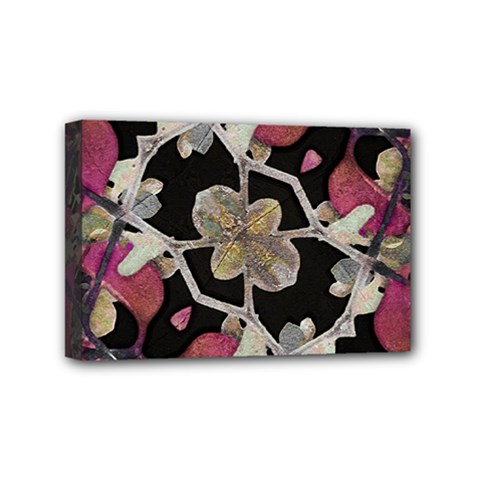 Floral Arabesque Decorative Artwork Mini Canvas 6  X 4  (framed) by dflcprints