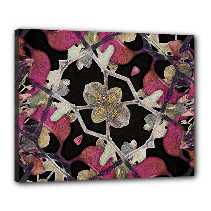 Floral Arabesque Decorative Artwork Canvas 20  x 16  (Framed)