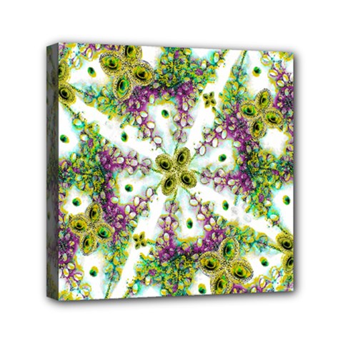 Neo Noveau Style Background Pattern Mini Canvas 6  X 6  (framed) by dflcprints