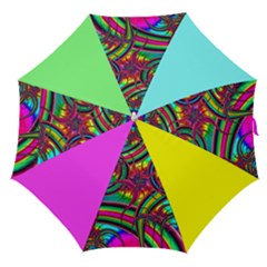 Abstract Neon Fractal Rainbows Straight Umbrella by StuffOrSomething