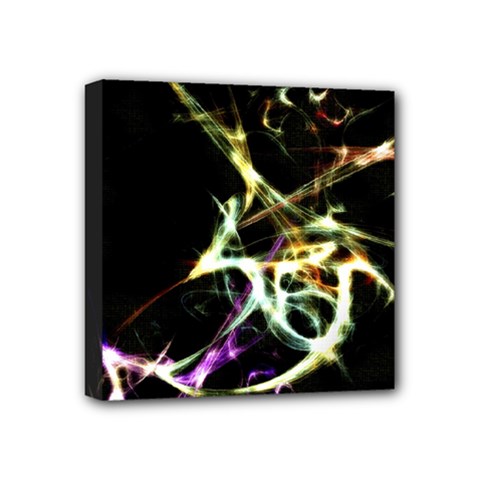 Futuristic Abstract Dance Shapes Artwork Mini Canvas 4  X 4  (framed) by dflcprints