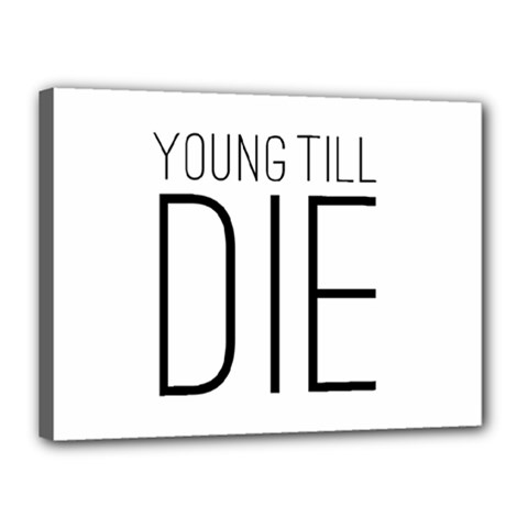 Young Till Die Typographic Statement Design Canvas 16  X 12  (framed) by dflcprints