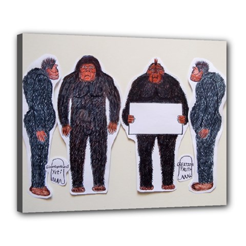 4 Yeti,1 Text Board  Canvas 20  X 16  (framed) by creationtruth