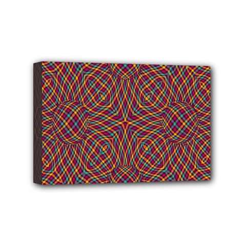 Trippy Tartan Mini Canvas 6  X 4  (framed) by SaraThePixelPixie