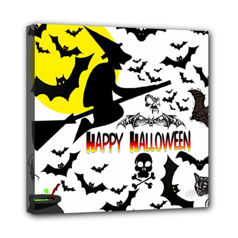 Happy Halloween Collage Mini Canvas 8  X 8  (framed) by StuffOrSomething