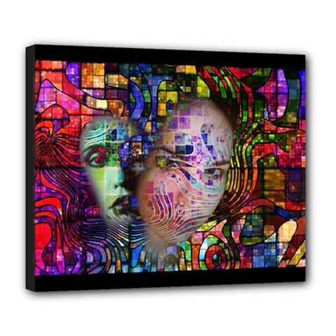 Artistic Confusion Of Brain Fog Deluxe Canvas 24  X 20  (framed) by FunWithFibro