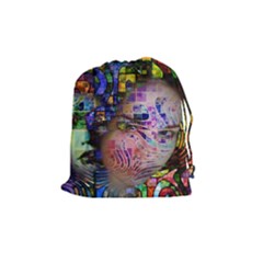 Artistic Confusion Of Brain Fog Drawstring Pouch (medium) by FunWithFibro