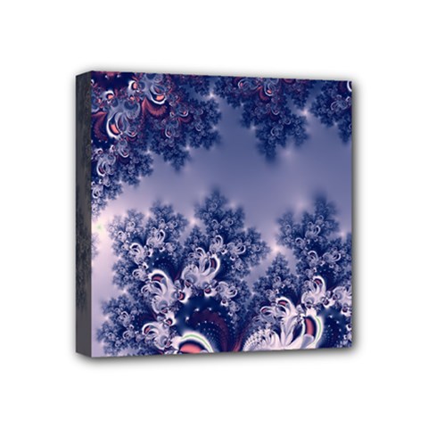 Pink And Blue Morning Frost Fractal Mini Canvas 4  X 4  (framed)