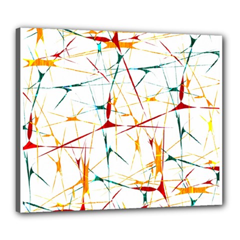 Colorful Splatter Abstract Shapes Canvas 24  X 20  (framed) by dflcprints