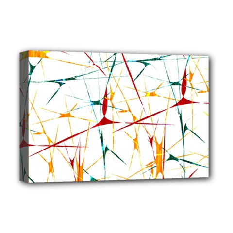 Colorful Splatter Abstract Shapes Deluxe Canvas 18  X 12  (framed) by dflcprints