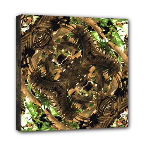 Artificial Tribal Jungle Print Mini Canvas 8  X 8  (framed) by dflcprints